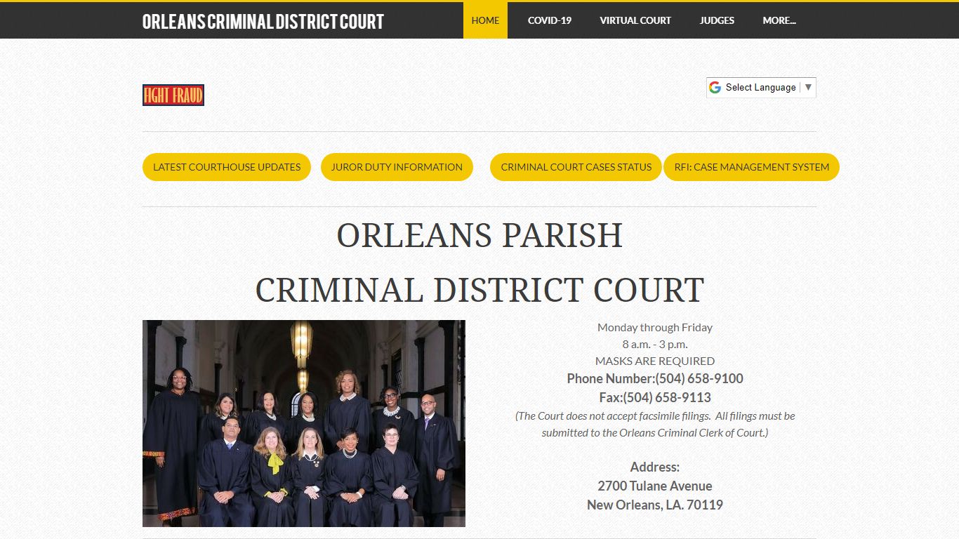 Home - ORLEANS CRIMINAL DISTRICT COURT